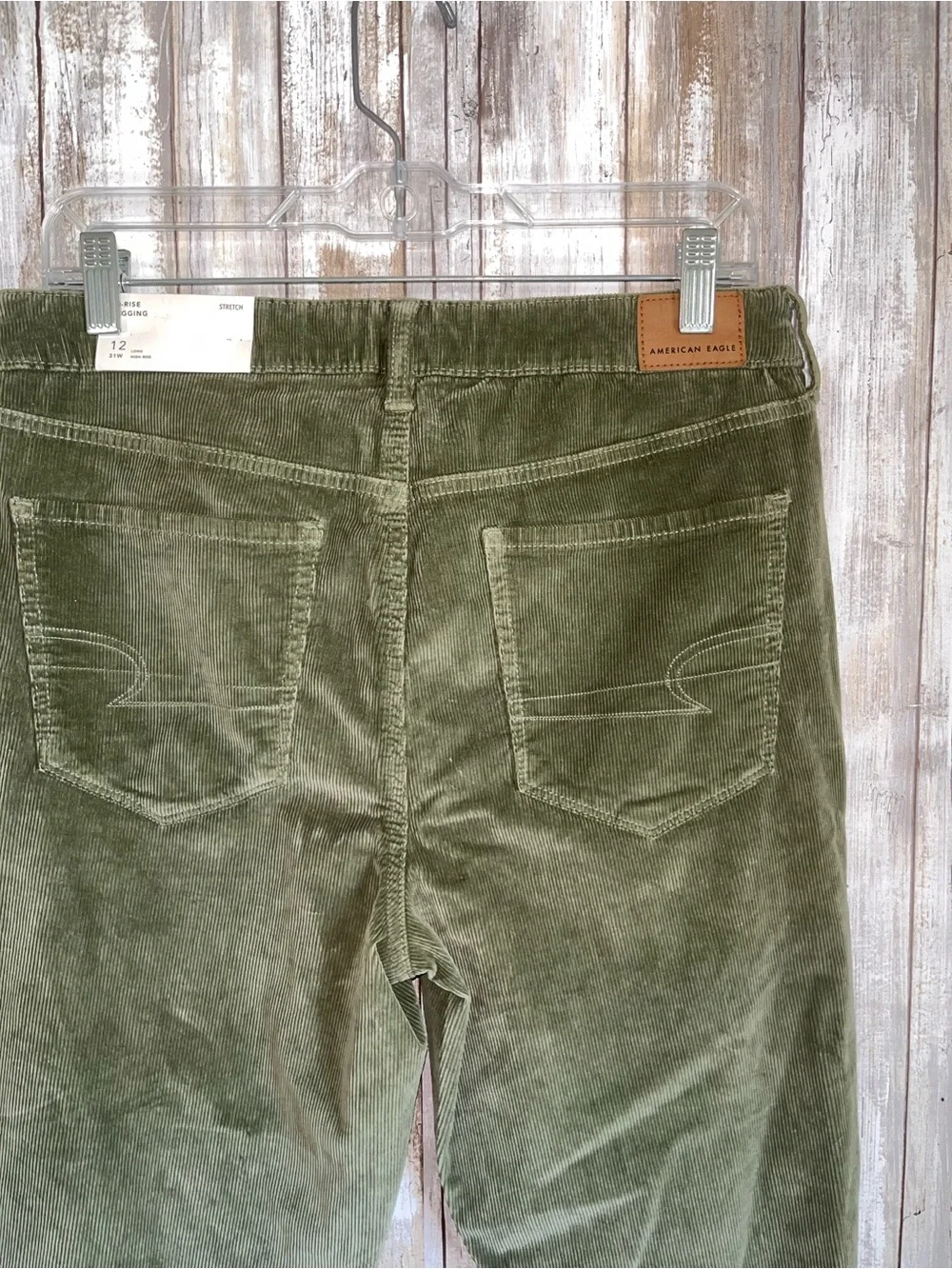 NWT American Eagle Olive Green High Rise Corduroy Jegging Size 12 Long 31W - Picture 6 of 8